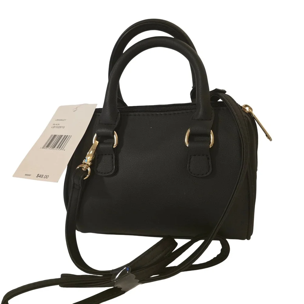 Luv Betsey by Betsey Johnson Harley Black Cat Mini Crossbody Barrel Bag LB102815